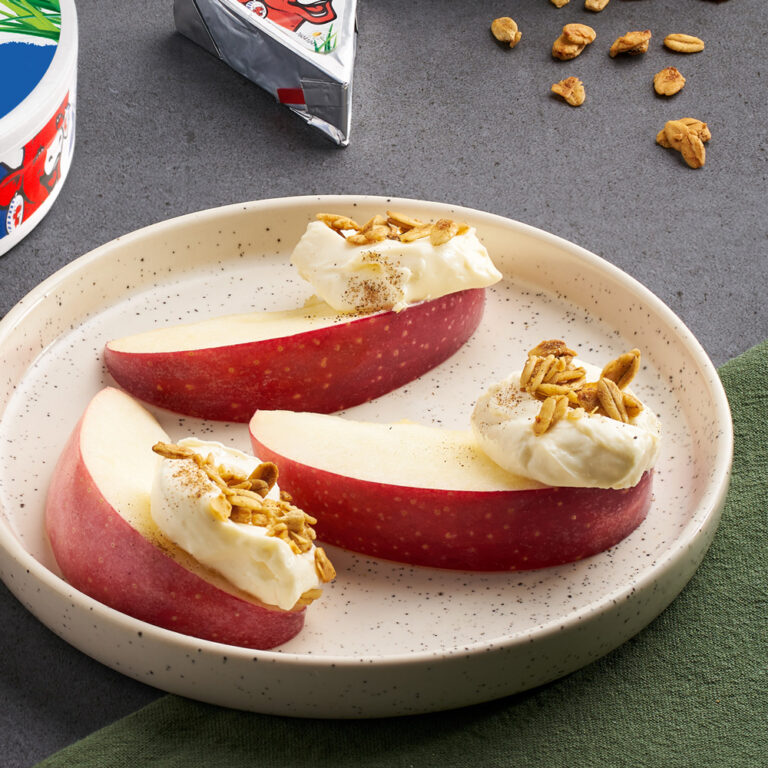 Bouchées crémeuses et croustillantes de granola aux pommes